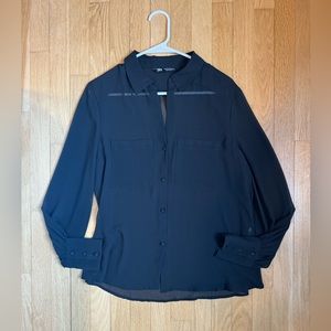 Zara Semi-Sheer Black Blouse